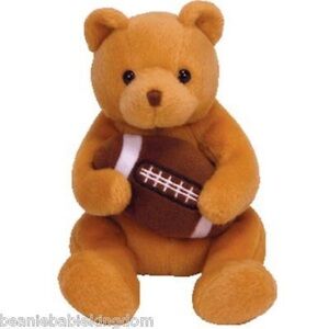 Ty beanie baby 5.5” plush blitz the football bear retired 2005
